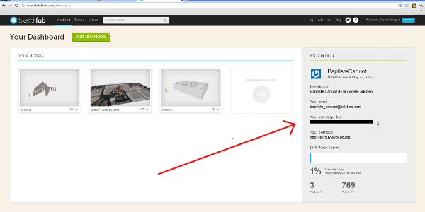 secret api-key Sketchfab