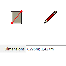 line, rectangle, enter dimensions