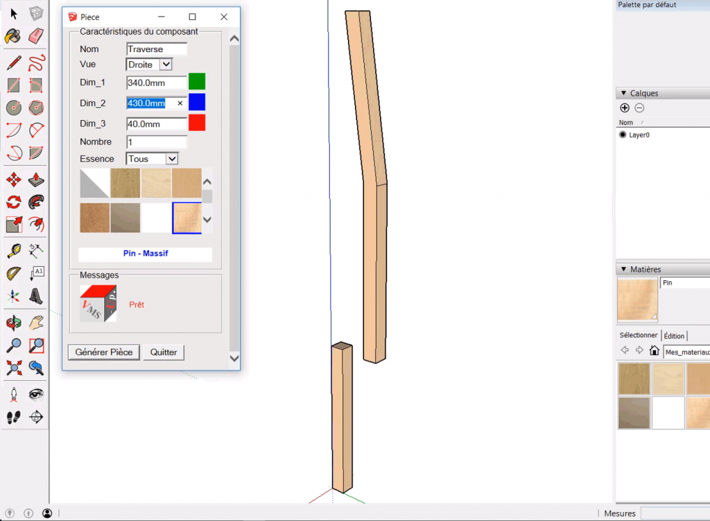 VMS_UP, le plugin pour SketchUp, qui vous permettra de faire la modélisation des meubles et des menuiseries 