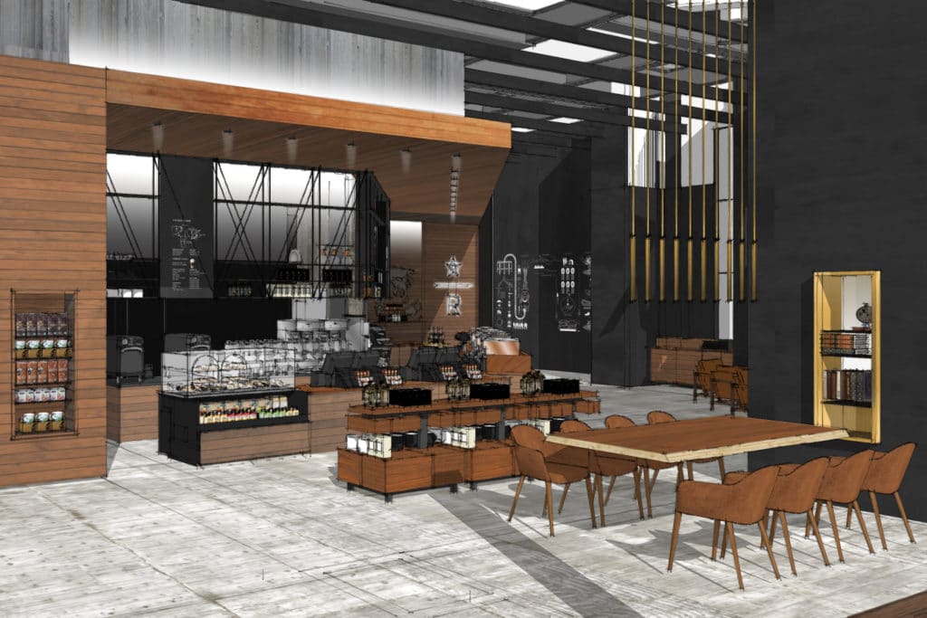 Agencement de restaurant Starbucks fait sur SketchUp