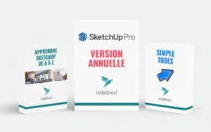Licence annuelle de SketchUp Pro avec des cours en e-learning inclus ainsi qu'une licence Simple Tools