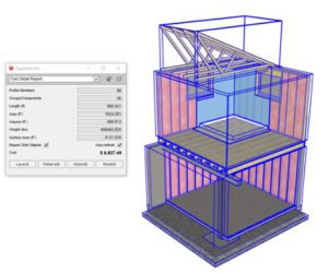 Quantifier Pro est l'extension de SketchUp Pro qui vous permettra de calculer précisément le prix de revient d’une construction dans le domaine du bâtiment selon les matériaux que vous avez choisi