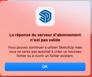 La réponse du serveur d'abonnement n'est pas valide