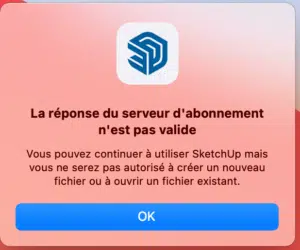 La réponse du serveur d'abonnement n'est pas valide