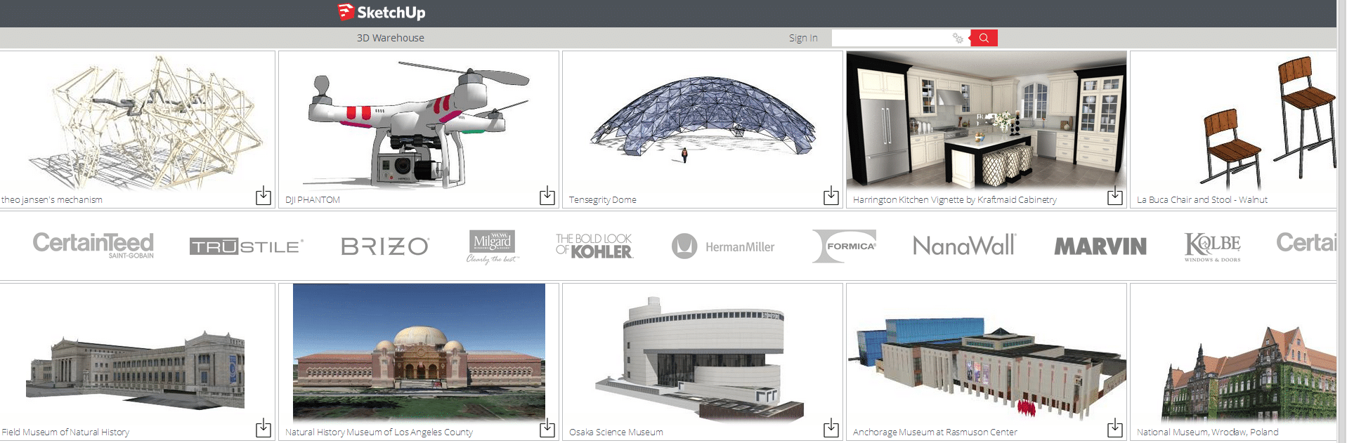 nouvelle banque d'image 3D SketchUp