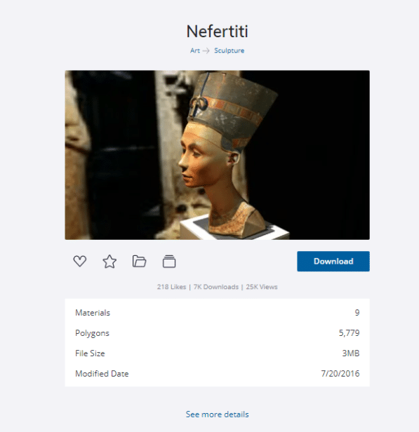 Téléchargement Nefertiti 3D Warehouse SketchUp Pro