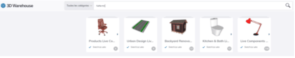 Champ de recherche 3D Warehouse SketchUp Pro