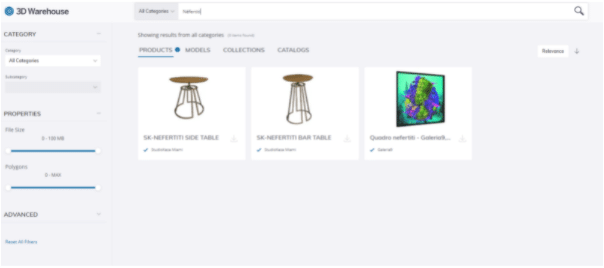 Page de résultats 3D Warehouse SketchUp Pro