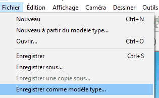 Cliquez sur Fichier puis sur Enregistrer comme modèle type...