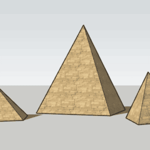 Modélisation 3D d'une pyramide dans SketchUp.