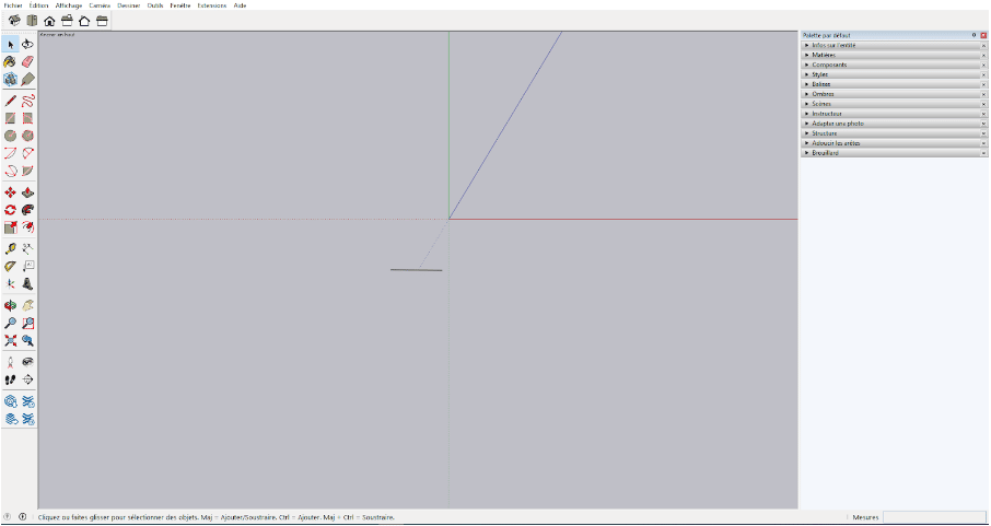 Exemple de vue de dessus dans SketchUp