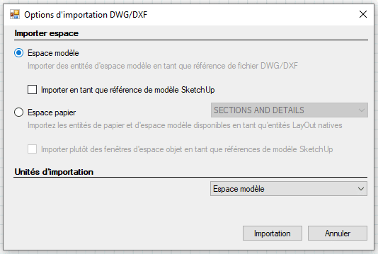 Importer un DXF ou DWG sur LayOut 2023