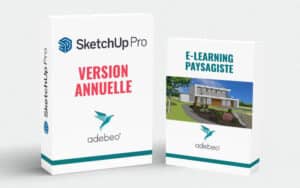 Offre pack annuel SketchUp Pro et formation en ligne pour paysagistes, disponible chez Adebeo