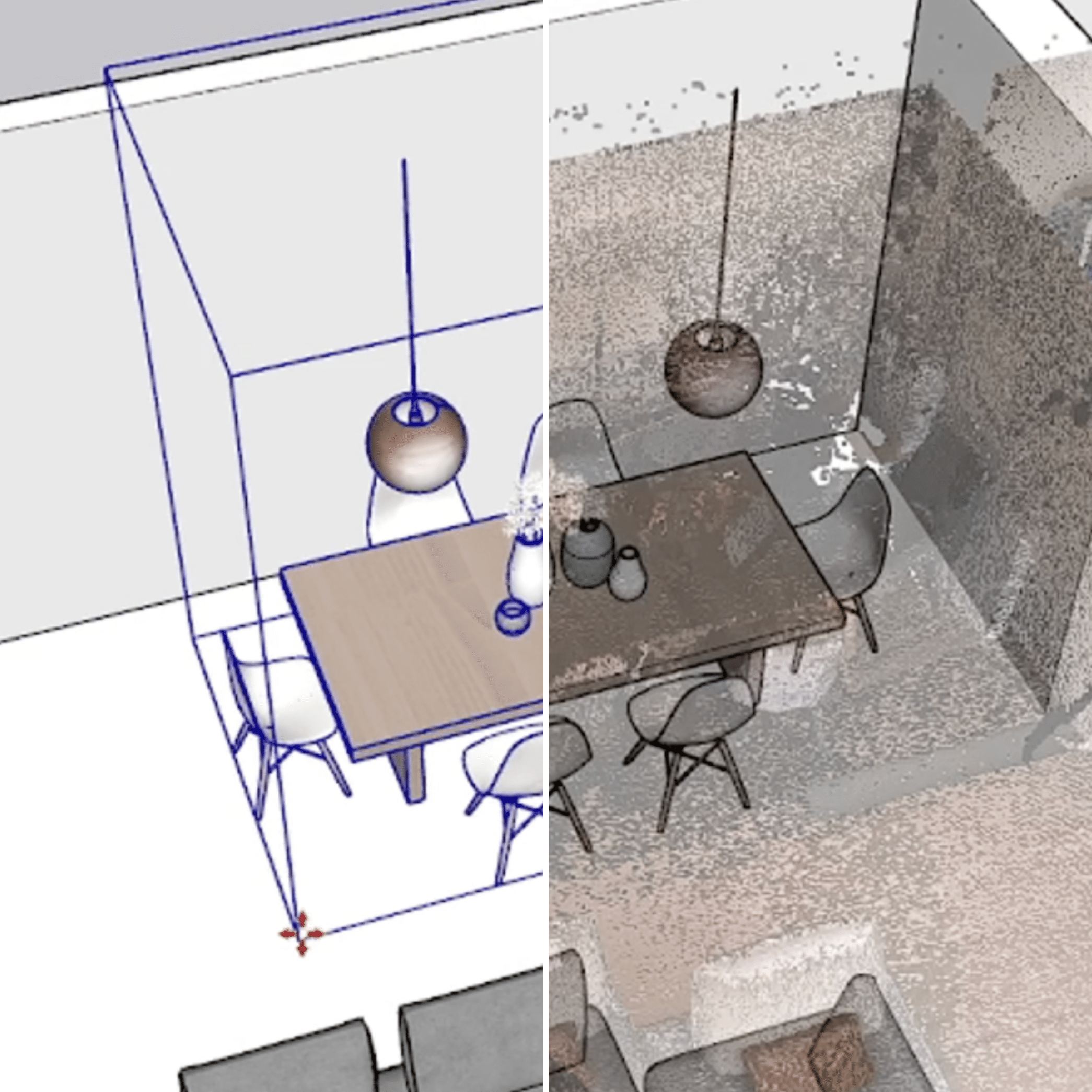 Meubler un intérieur à partir d'un scan 3D